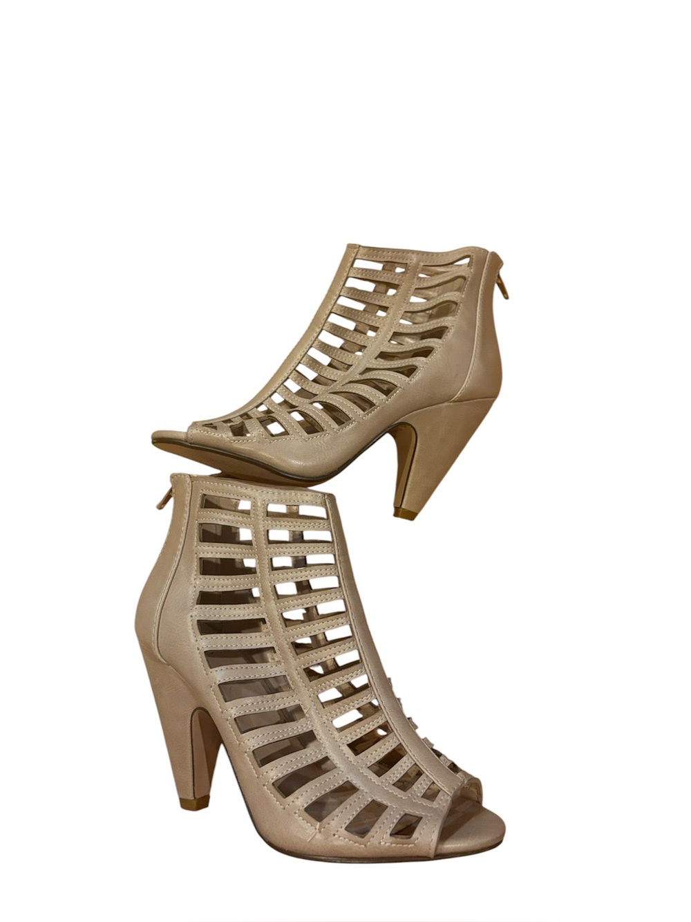 Boutique Brand Size 6 Open-Toe Strappy Gladiator Cage High-Heel Booties in Brown